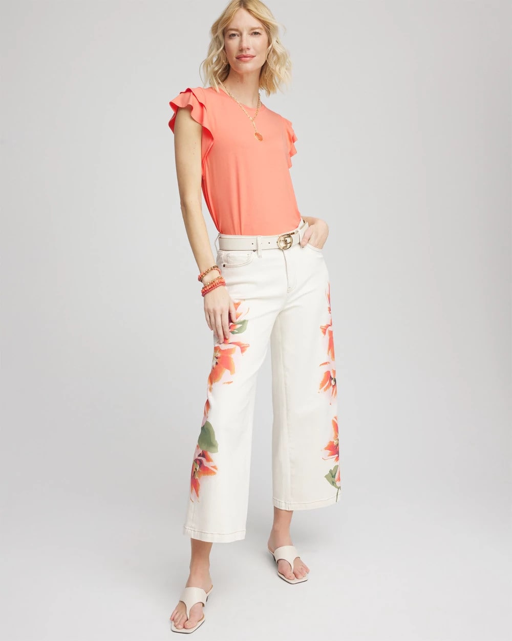 Chico's | Touch of Cool™ Flutter Sleeve Tee/ Sunset Peach