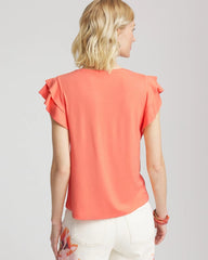 Chico's | Touch of Cool™ Flutter Sleeve Tee/ Sunset Peach