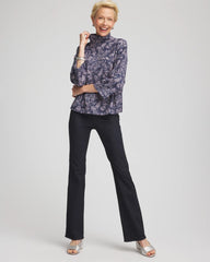 Chico's | Animal Cozy Turtleneck/ Indigo Sky