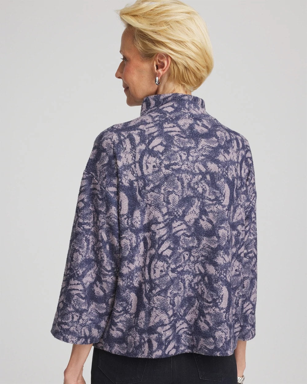 Chico's | Animal Cozy Turtleneck/ Indigo Sky