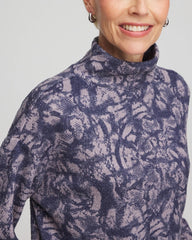 Chico's | Animal Cozy Turtleneck/ Indigo Sky