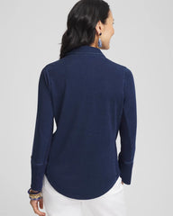 Chico's | Collared Henley Top/ Riviera Authentic