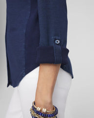 Chico's | Collared Henley Top/ Riviera Authentic
