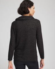Chico's | Lace Hem Cowlneck Top/ Black