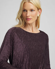 Chico's | Crinkle Velvet Banded-Bottom Top/ Night Bloom