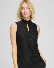 Chico's | Burnout Mockneck Tank/ Black