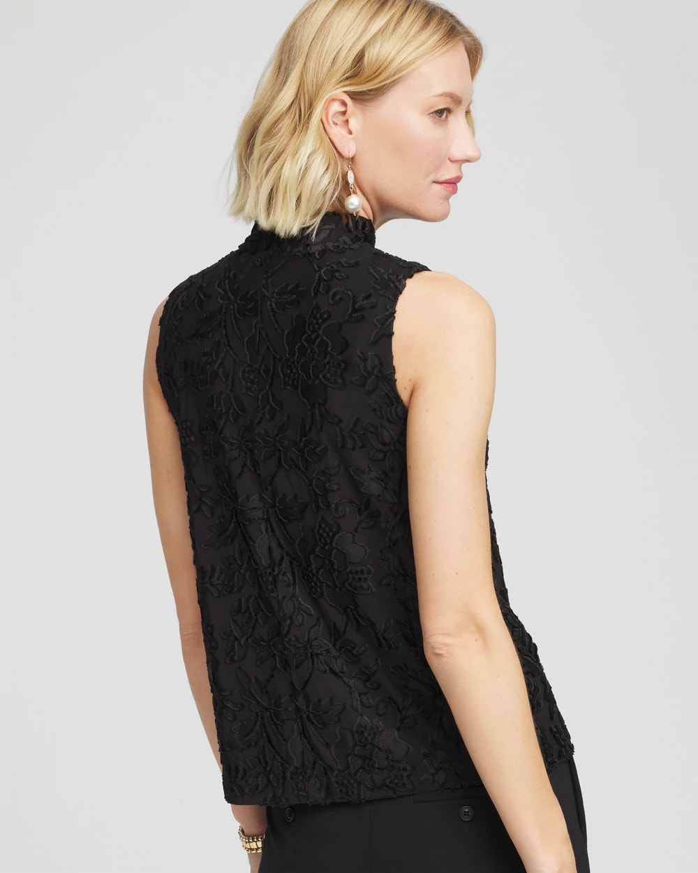 Chico's | Burnout Mockneck Tank/ Black