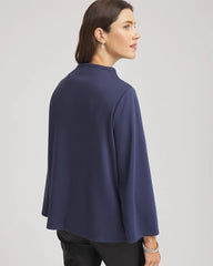 Chico's | Embellished Structured Top/ Indigo Sky