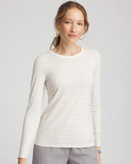 Chico's | Metallic Layering Tee/ English Cream