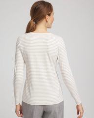 Chico's | Metallic Layering Tee/ English Cream