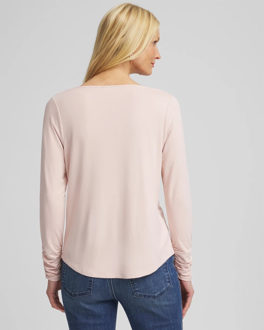 Chico's | Cowlneck Long-Sleeved Tee/ Rose Smoke