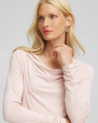 Chico's | Cowlneck Long-Sleeved Tee/ Rose Smoke