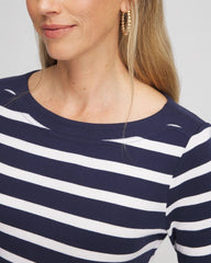Chico's | Stretch Cotton Boatneck Tunic/ Passport Blue