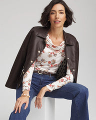Chico's | Touch of Cool™ Long-Sleeved Cowlneck Tee/ Ecru