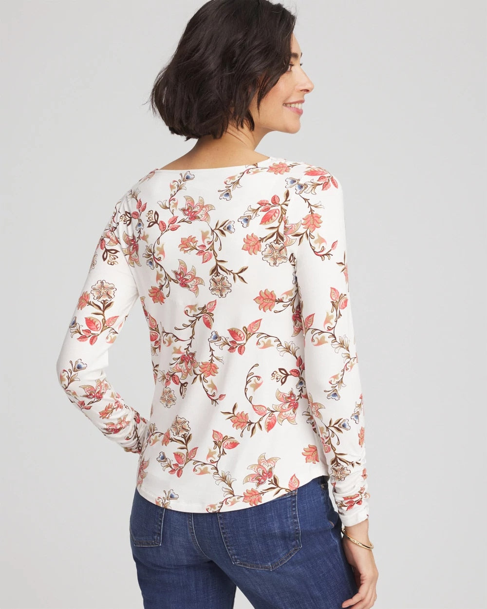 Chico's | Touch of Cool™ Long-Sleeved Cowlneck Tee/ Ecru