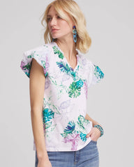 Chico's | Notch Neck Cap Sleeve Tee/ Gentle Lavender