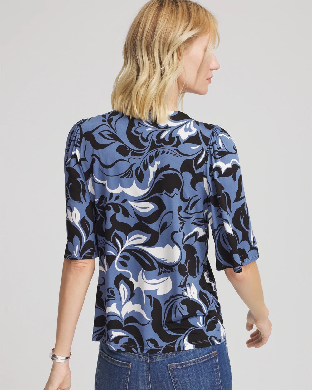 Chico's | Stretch-Knit Flutter-Sleeve Tee/ Blue Lotus