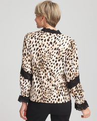 Chico's | Animal Print Long-Sleeved Top/ English Cream