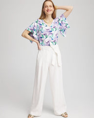Chico's | Touch of Cool™ Lily Handkerchief-Sleeve V-Neck Tee/ Gentle Lavender