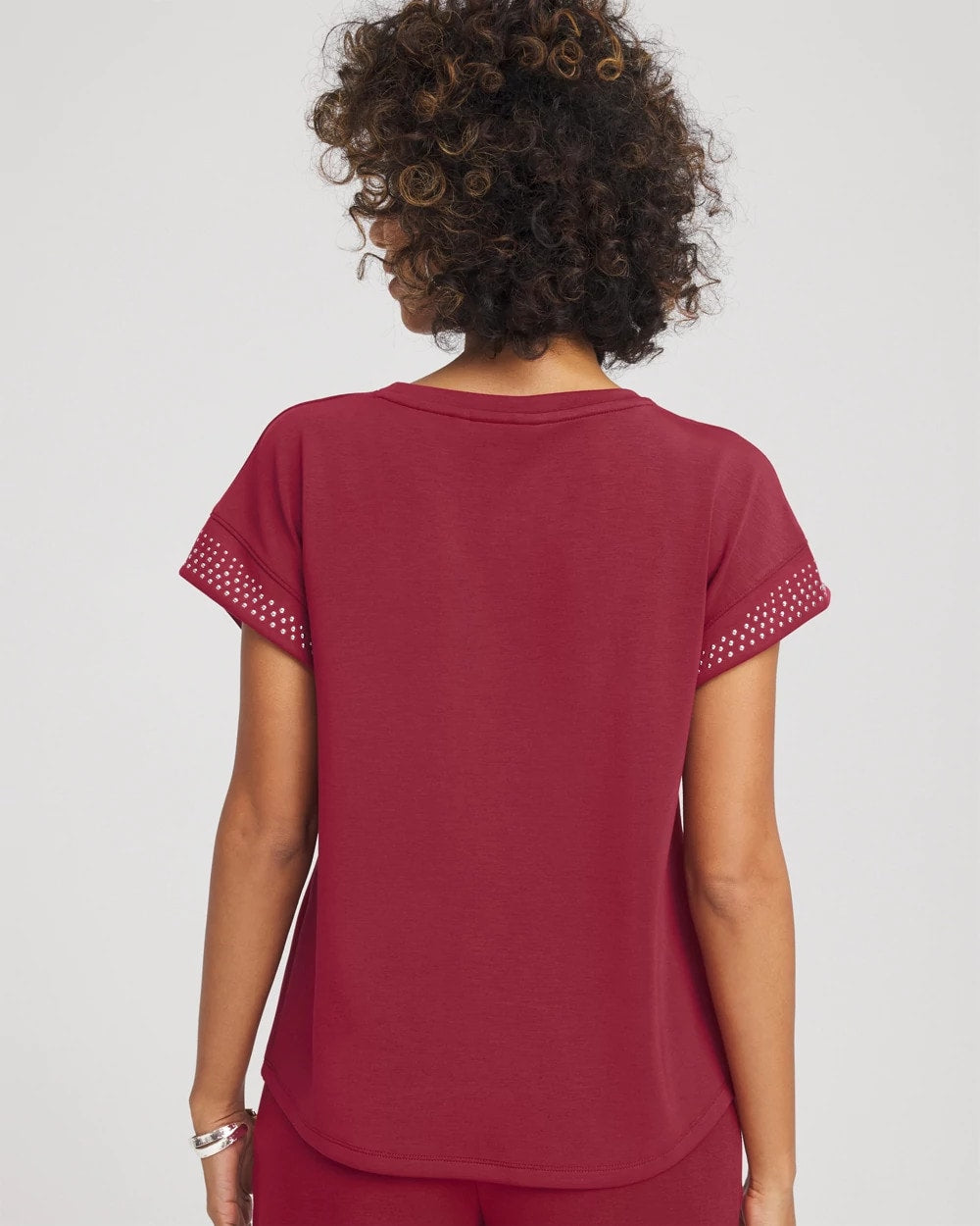 Chico's | Zenergy® Embellished Short-Sleeve Top/ Russet Red