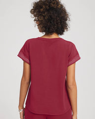 Chico's | Zenergy® Embellished Short-Sleeve Top/ Russet Red