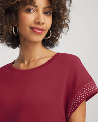 Chico's | Zenergy® Embellished Short-Sleeve Top/ Russet Red