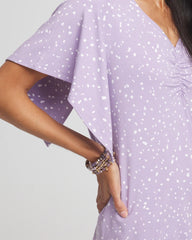Chico's | Touch of Cool™ Handkerchief-Sleeve V-Neck Tee/ Gentle Lavender