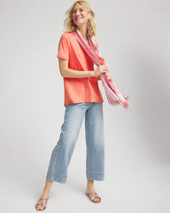 Chico's | Slub V-Neck Tee/ Sunset Peach