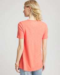 Chico's | Slub V-Neck Tee/ Sunset Peach