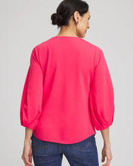 Chico's | Cotton Tuck Sleeve Tee/ Dried Roses