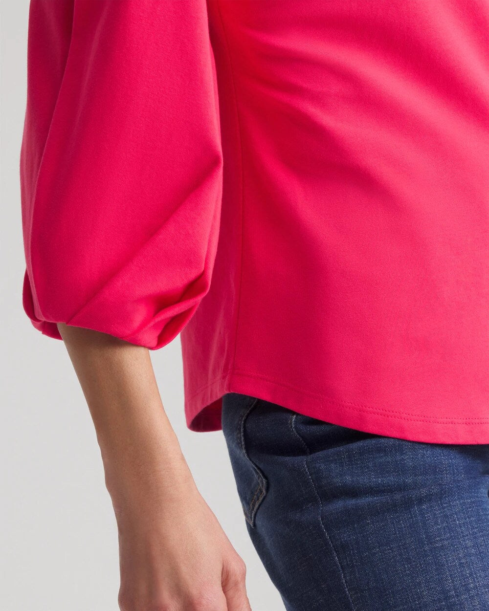 Chico's | Cotton Tuck Sleeve Tee/ Dried Roses
