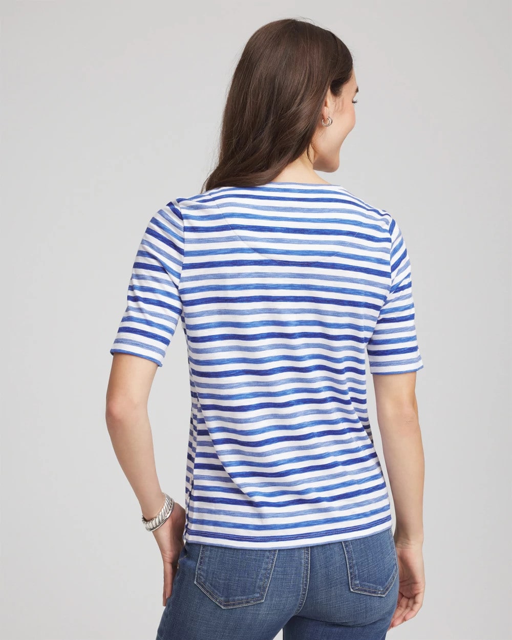 Chico's | Slub Short Sleeve Tee/ Blue Pearl
