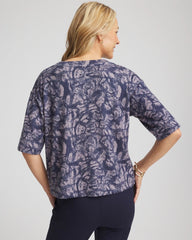 Chico's | Animal Cozy Crewneck Tee/ Indigo Sky