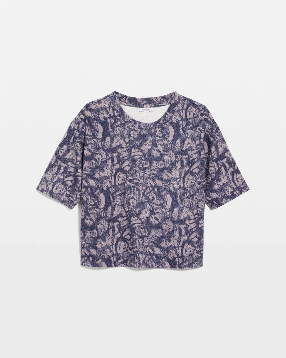 Chico's | Animal Cozy Crewneck Tee/ Indigo Sky