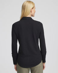 Chico's | Collared Henley Shirt/ Black
