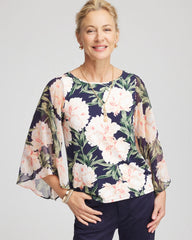 Chico's | Georgette Angel-Sleeved Top/ Darkest Spruce