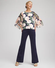 Chico's | Georgette Angel-Sleeved Top/ Darkest Spruce