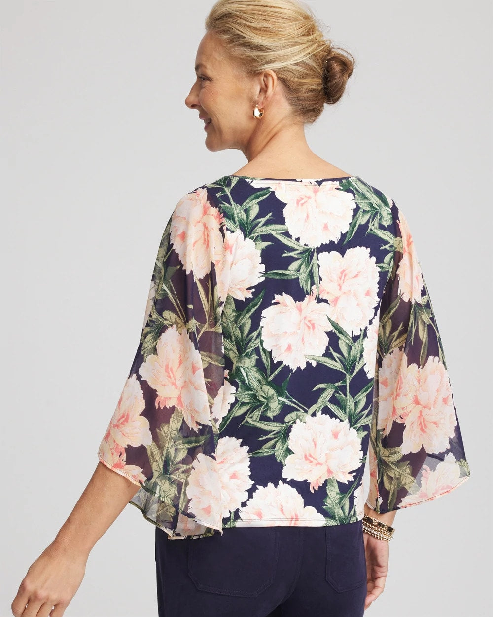 Chico's | Georgette Angel-Sleeved Top/ Darkest Spruce