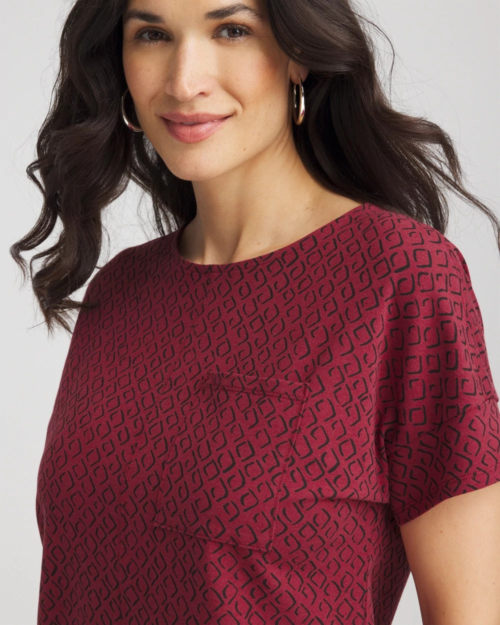 Chico's | Zenergy® UPF Geo-Print Dolman Top/ Russet Red