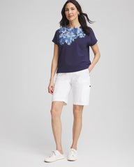 Chico's | Zenergy® UPF Knit Applique Dolman Top/ Passport Blue