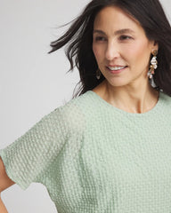 Chico's | Jacquard Banded Hem Top/ Moroccan Mint