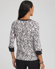 Chico's | Pima Jewel Neck Contrast Tee/ Black