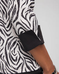 Chico's | Pima Jewel Neck Contrast Tee/ Black