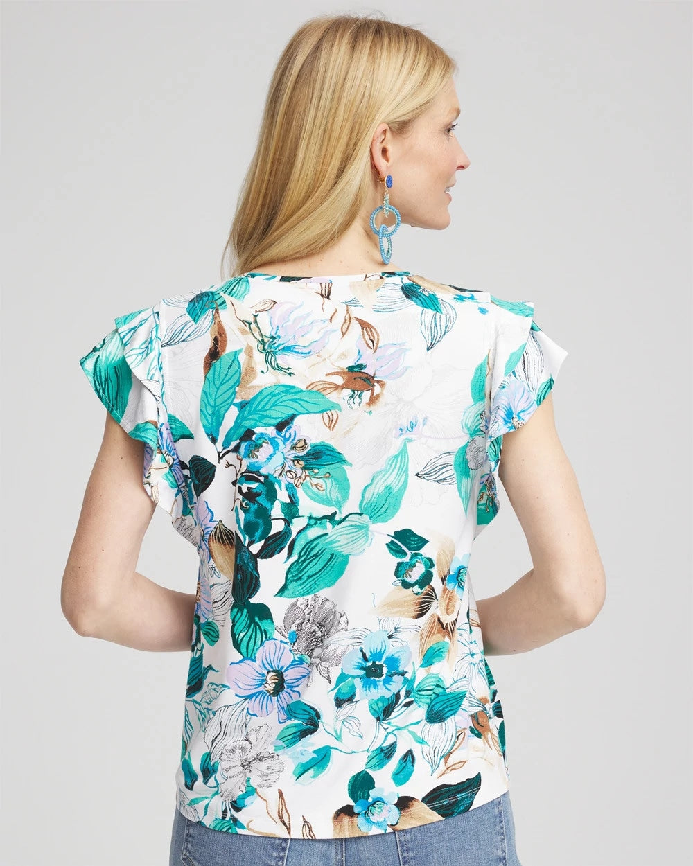 Chico's | Touch of Cool™ Flutter Sleeve Tee/ Alabaster