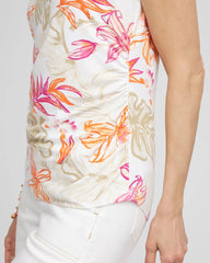 Chico's | Touch of Cool™ Tropical Floral Dolman Tee/ Alabaster