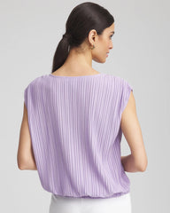 Chico's | Pleated Bubble-Hem Tee/ Gentle Lavender