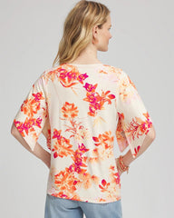 Chico's | Touch of Cool™ Handkerchief-Sleeve V-Neck Tee/ Sunset Peach