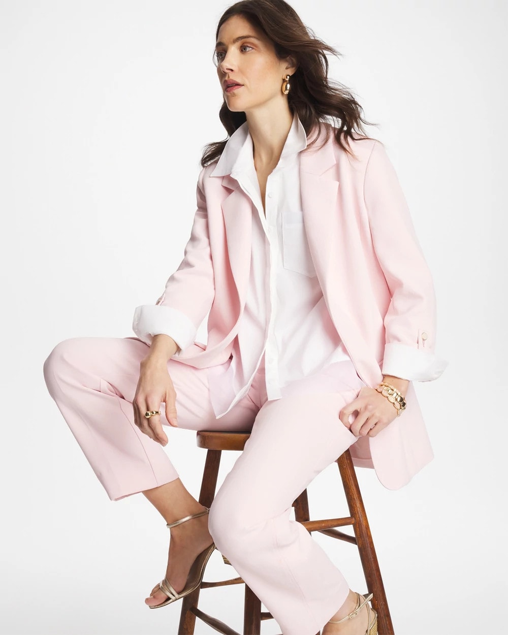 Chico's | Poplin Organza Collared Shirt/ Alabaster