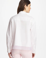 Chico's | Poplin Organza Collared Shirt/ Alabaster