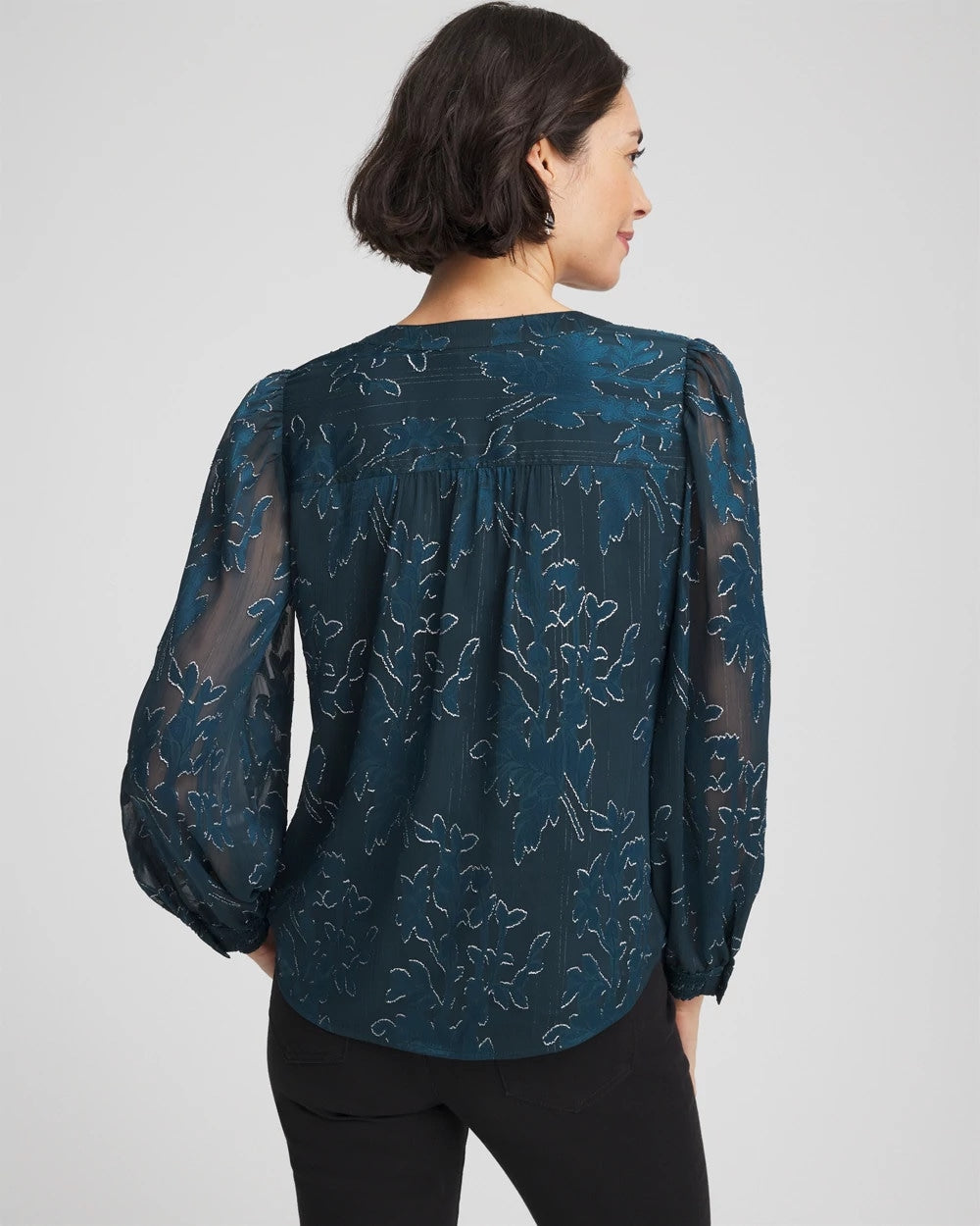 Chico's | Novelty Texture Blouse/ Teal Shadow
